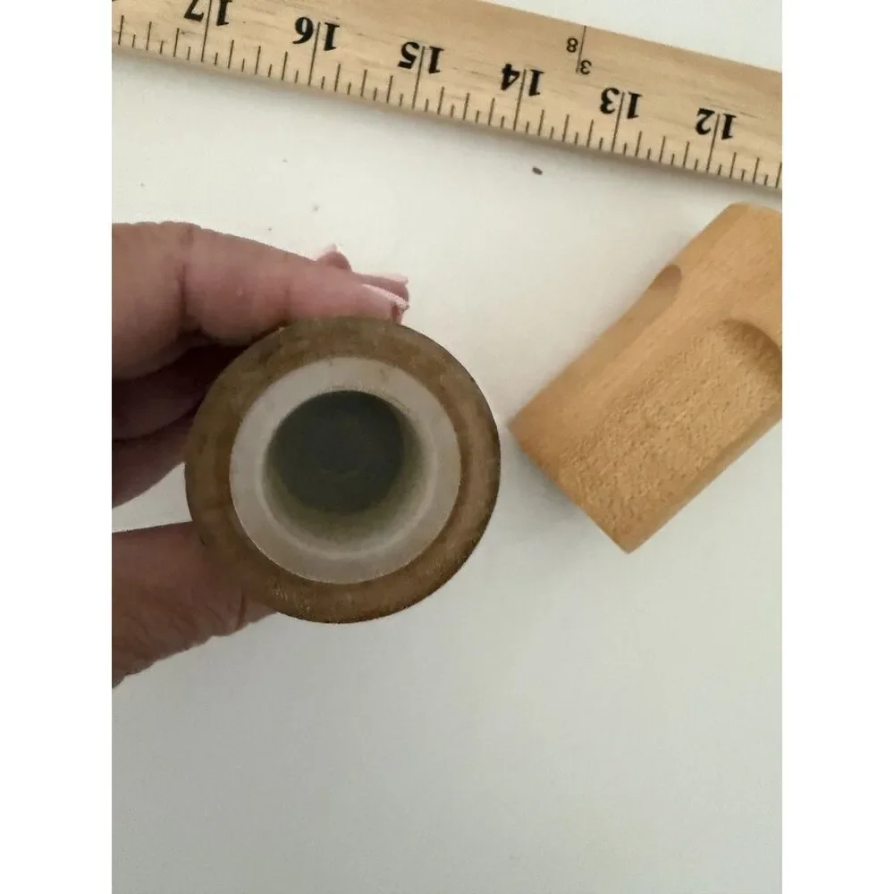 MCM hand crafted wood salt and pepper shakers